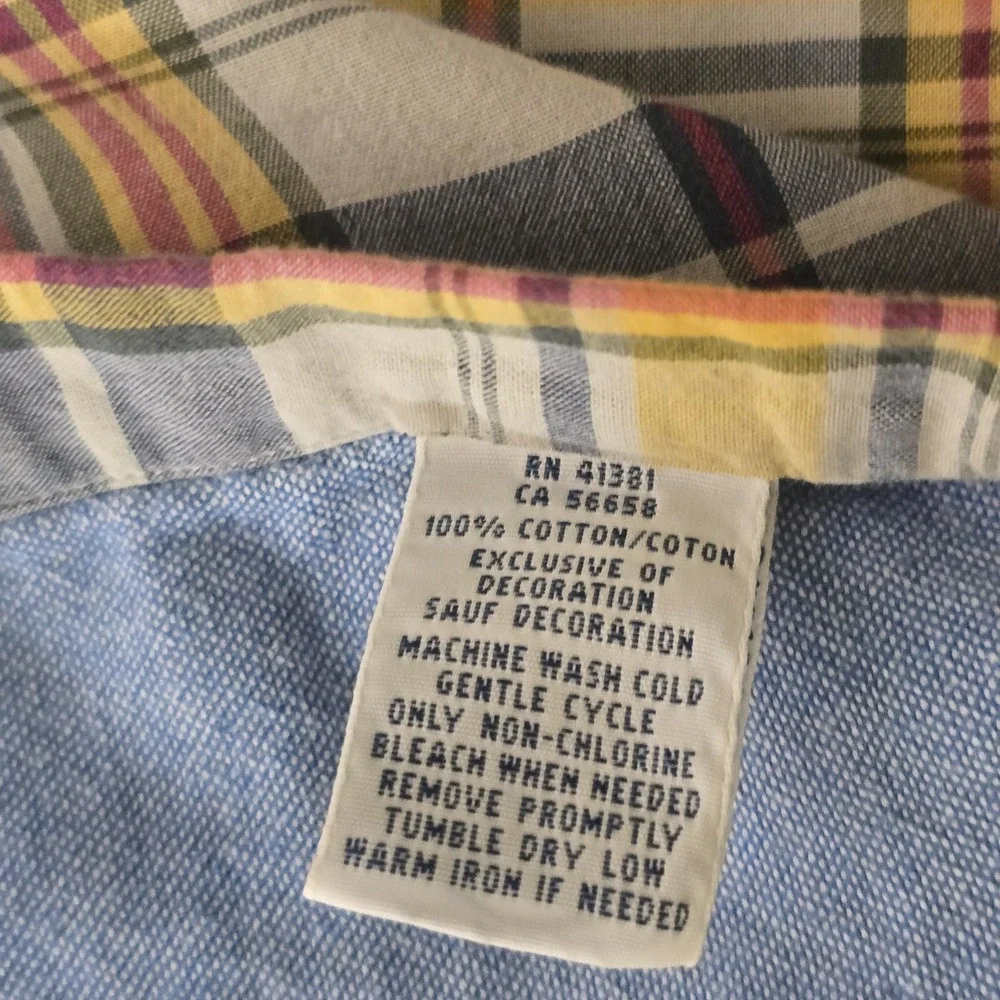 Ralph Lauren Men's Plaid Button Down Shirt LG Yellow Blue‎ Purple Casual